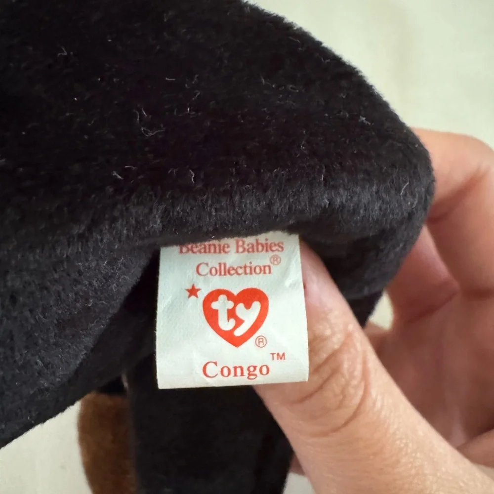 NWT Ty Beanie Baby Congo the Gorilla Black Brown 1996 Vintage 90s
